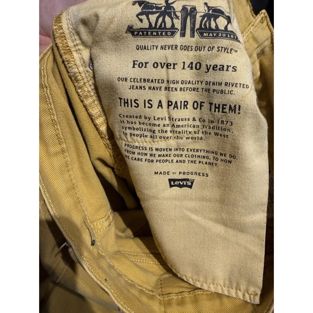 Levis 514 Jeans‎ Mens 30x32 Mustard Yellow Straight Fit Denim Rodeo Ranch Farm
